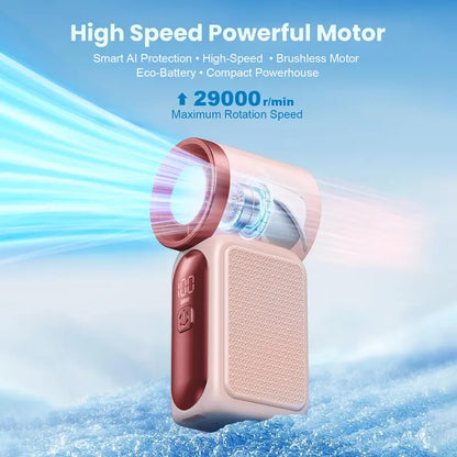 Mini Handheld Turbo Fan with LED Display – 100-Speed Portable Pocket Cooling Fan for Women, USB Rechargeable Travel & Makeup Essential