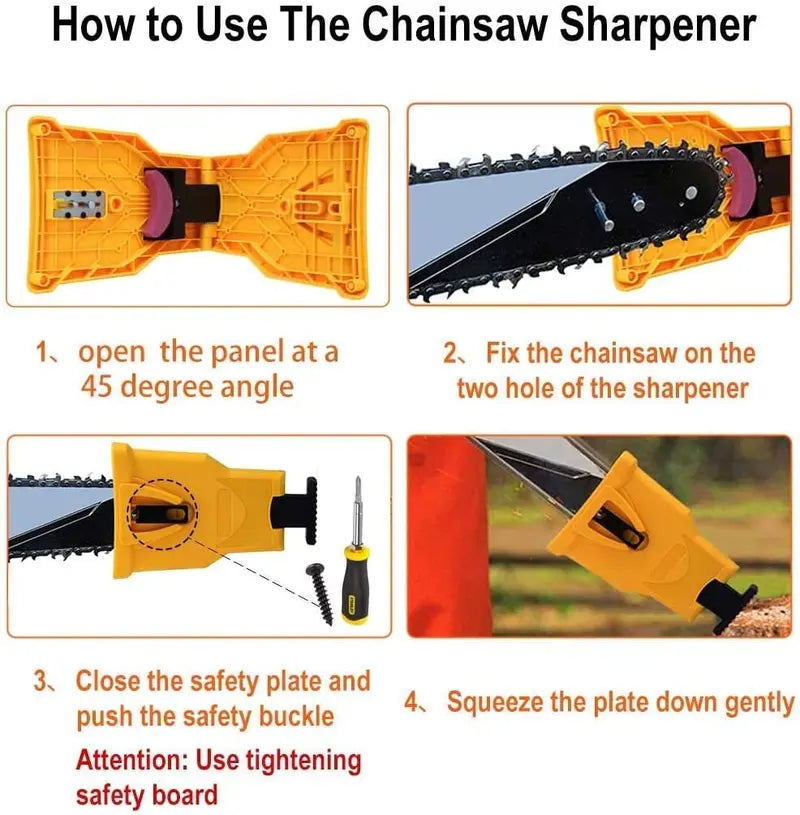 Portable Bar-Mount Chainsaw Chain Sharpener for 14"-20" Chainsaws