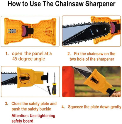 Portable Bar-Mount Chainsaw Chain Sharpener for 14"-20" Chainsaws
