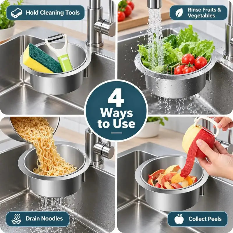 🎁2 Count Stainless Steel Hanging Sink Drain Strainer Baskets