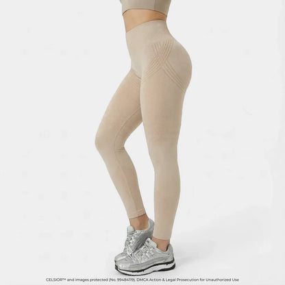 High-Waist Hüft-Lifting Yoga Leggings – Schnelltrocknende Stretch-Fitnesshose