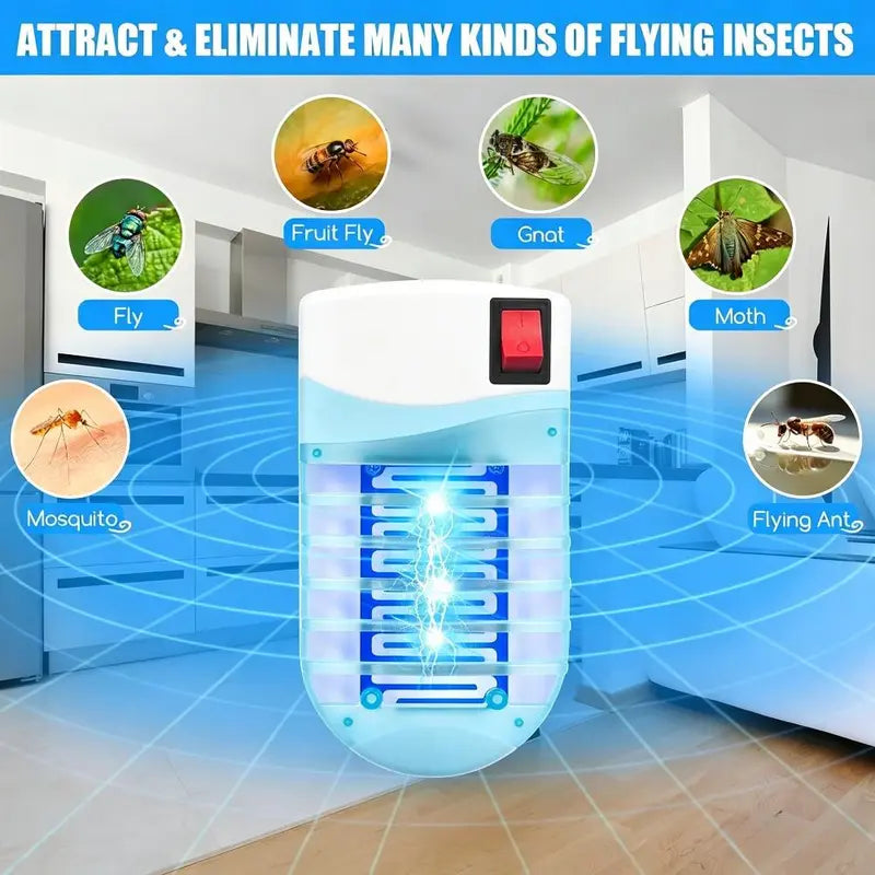 4-Pack Plug-In Indoor Bug Zapper with UV Light – Quiet Electric Mosquito & Flying Insect Killer for Home, Bedroom & Office