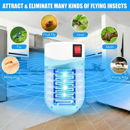 4-Pack Plug-In Indoor Bug Zapper with UV Light – Quiet Electric Mosquito & Flying Insect Killer for Home, Bedroom & Office