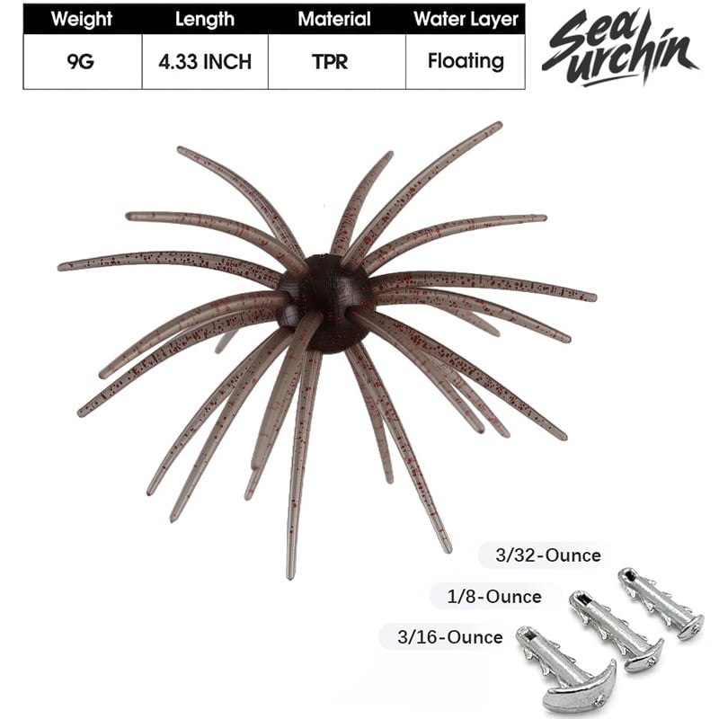 🎁Tentacle Soft Plastic Fishing Lure. Finesse Bass Bait for Drop Shot Wacky Rig. Slow Sinking