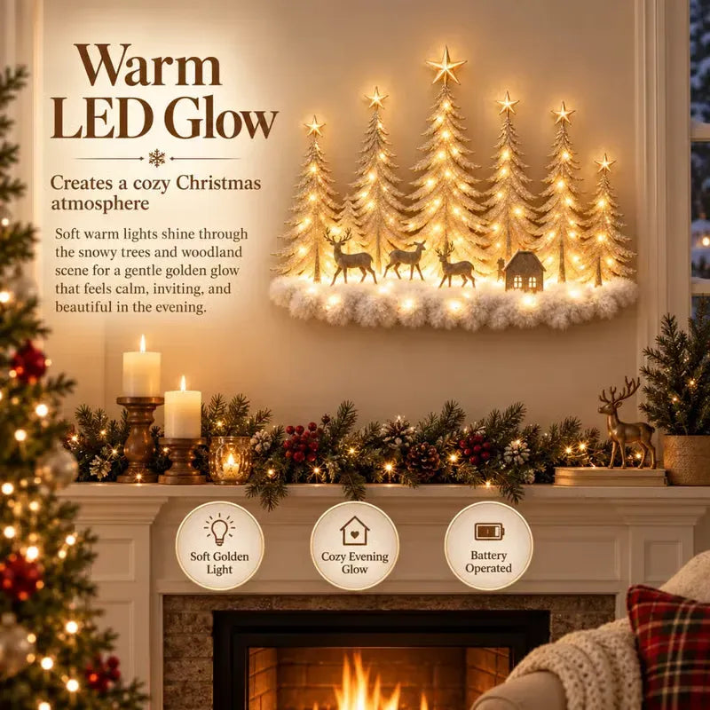 🎁Lighted Christmas Woodland Forest Wall Decor