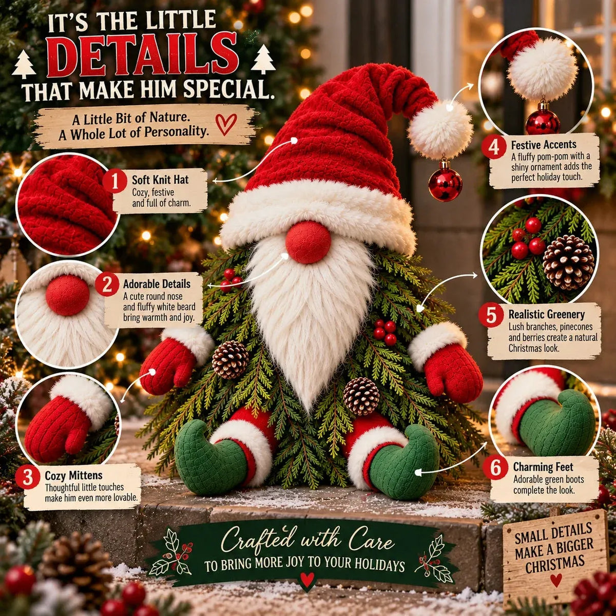 🎉 Who Says Gnomes Can't Be Christmas Trees? 🎄 – Adorable Christmas Gnome Porch Decoration