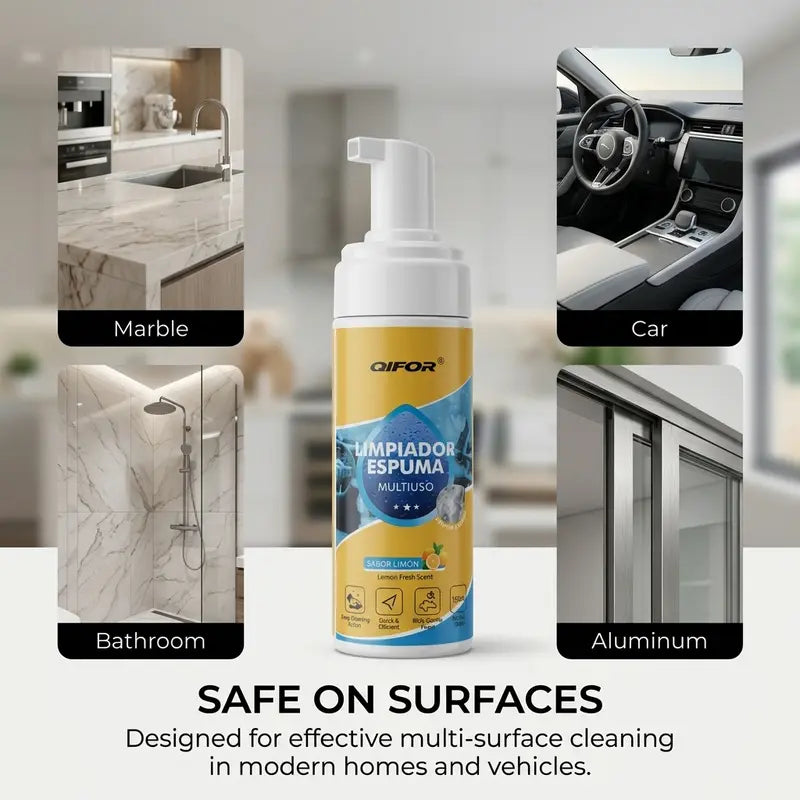 🚗 QIFOR 4-in-1 Multi-Enzyme Foam Spray Cleaner – Heavy Duty Deep Cleaning Foam for Car Interior, Sofa, Upholstery & Household Stain Removal 🧼✨