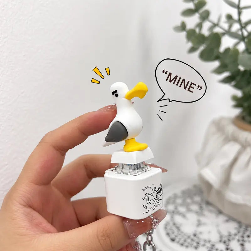 Seagull MINE! Button Keychain – Real Sound & LED Light Funny Interactive Gift