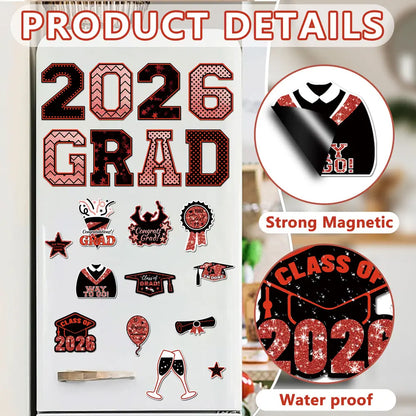 🎓 Class of 2026 Graduation Magnet Set – Celebrate Your Achievement in Style!