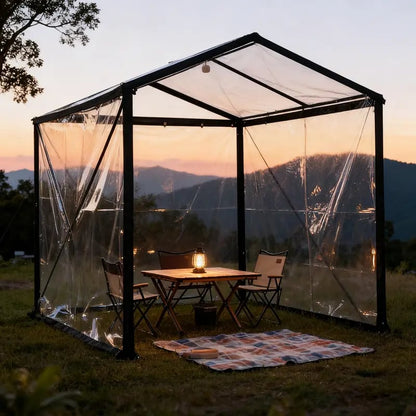 🎉Clear Waterproof PE Tarp – Transparent Outdoor Cover with Metal Grommets
