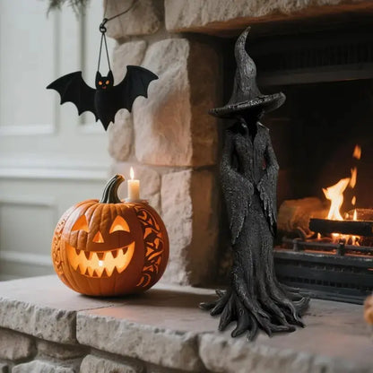 Painted Enchanting Witch Statue