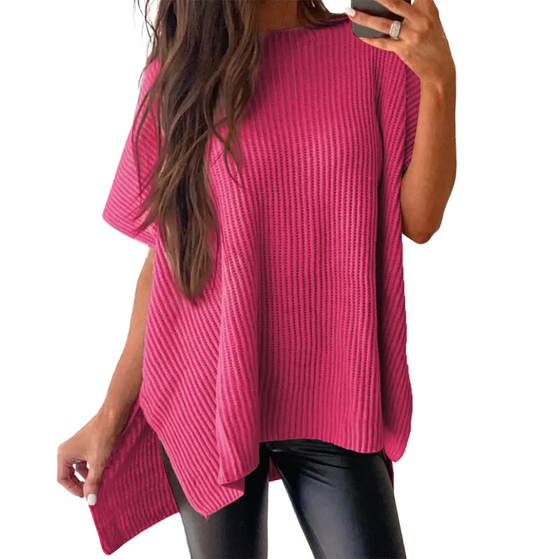 Women's Relaxed Knit Batwing Sleeve Sweater