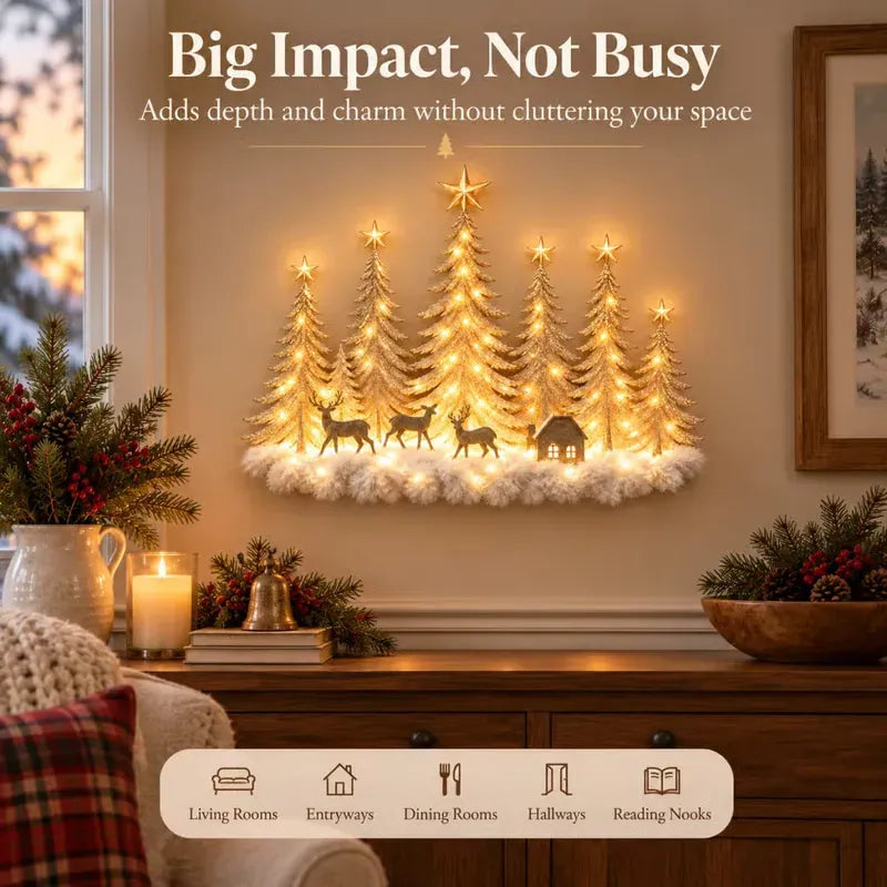 🎁Lighted Christmas Woodland Forest Wall Decor