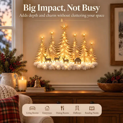 🎁Lighted Christmas Woodland Forest Wall Decor