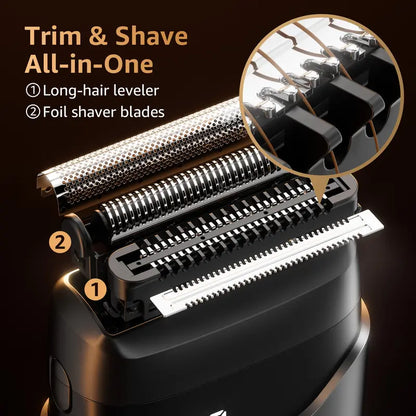 🎁 Father's Day Gift for Dad – Compact Titanium Electric Shaver for Home & Travel