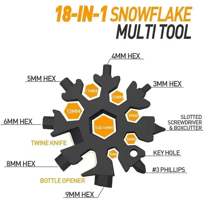 🎁4-Pack 18-in-1 Snowflake Multi Tool Stainless Steel EDC Gadget