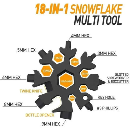 🎁4-Pack 18-in-1 Snowflake Multi Tool Stainless Steel EDC Gadget