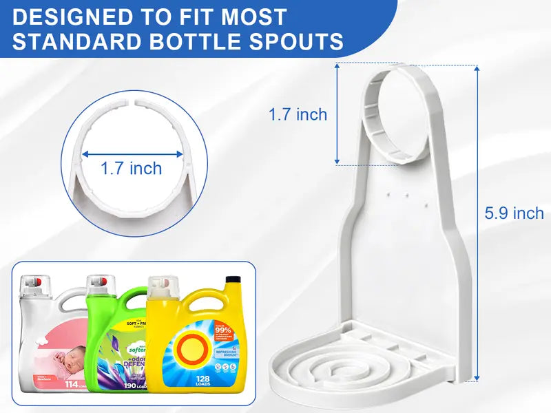 2PCS Laundry Detergent Dispenser Cup Holder with Upgraded Nozzle, Drip Tray & Easy Switch – No Mess Liquid Organizer for Laundry Room