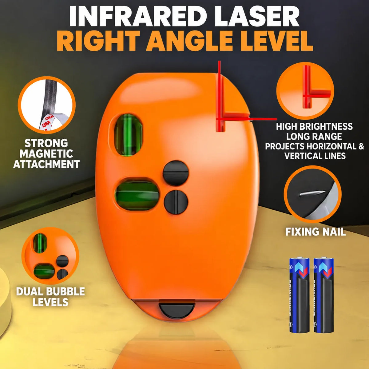 🎁90° Red & Green Self-Leveling Laser Level for Construction