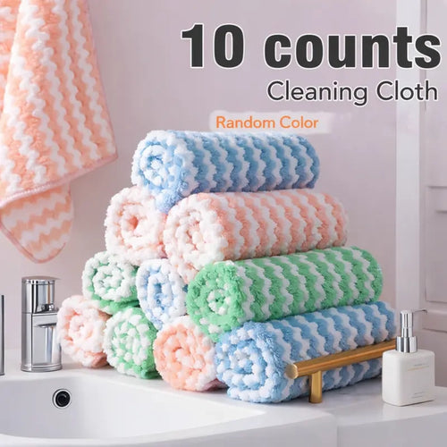 10PCS Ultra-Fine Microfiber Cleaning Cloths (Mixed Colors)
