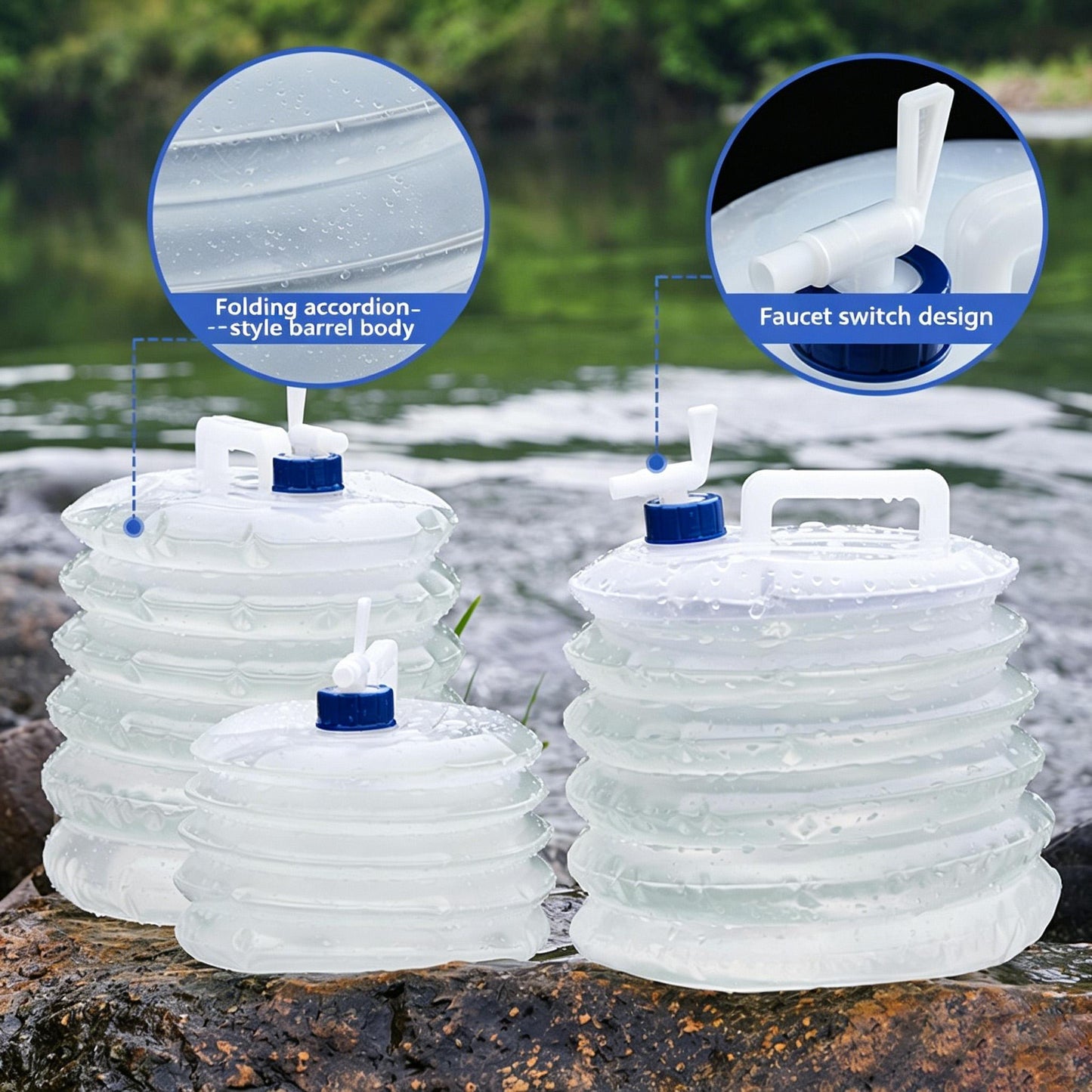Collapsible Water Bucket – Large-Capacity Portable Foldable Water Container with Carry Handle