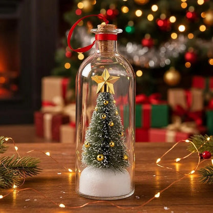 Recordable Christmas Message Bottle Keepsake With Snowy Tree