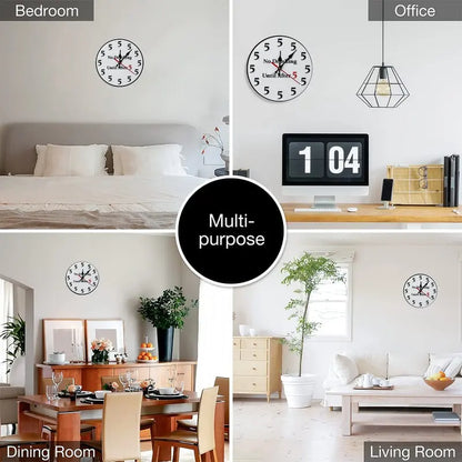 Novelty Silent Non-Ticking Round Wall Clock - Funny "No Drinking Until After 5" Design--8in