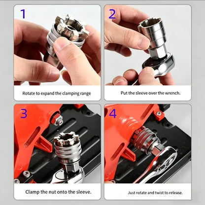 🔧 Multi-Function Universal Socket Wrench Tool | Adjustable Universal Repair Socket for Ratchet Wrench & Power Drill