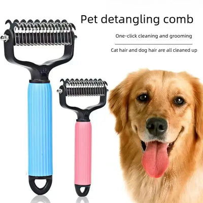 🐶 Herramienta para el aseo de mascotas | Peine universal de doble cara de acero inoxidable para desenredar y eliminar el pelo suelto y enmarañado en perros
