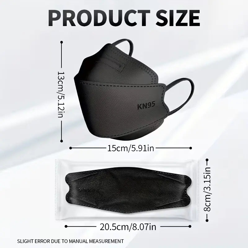 😷 100Pcs KN95 Masks – 5-Ply, 95% Filtration, Individually Wrapped
