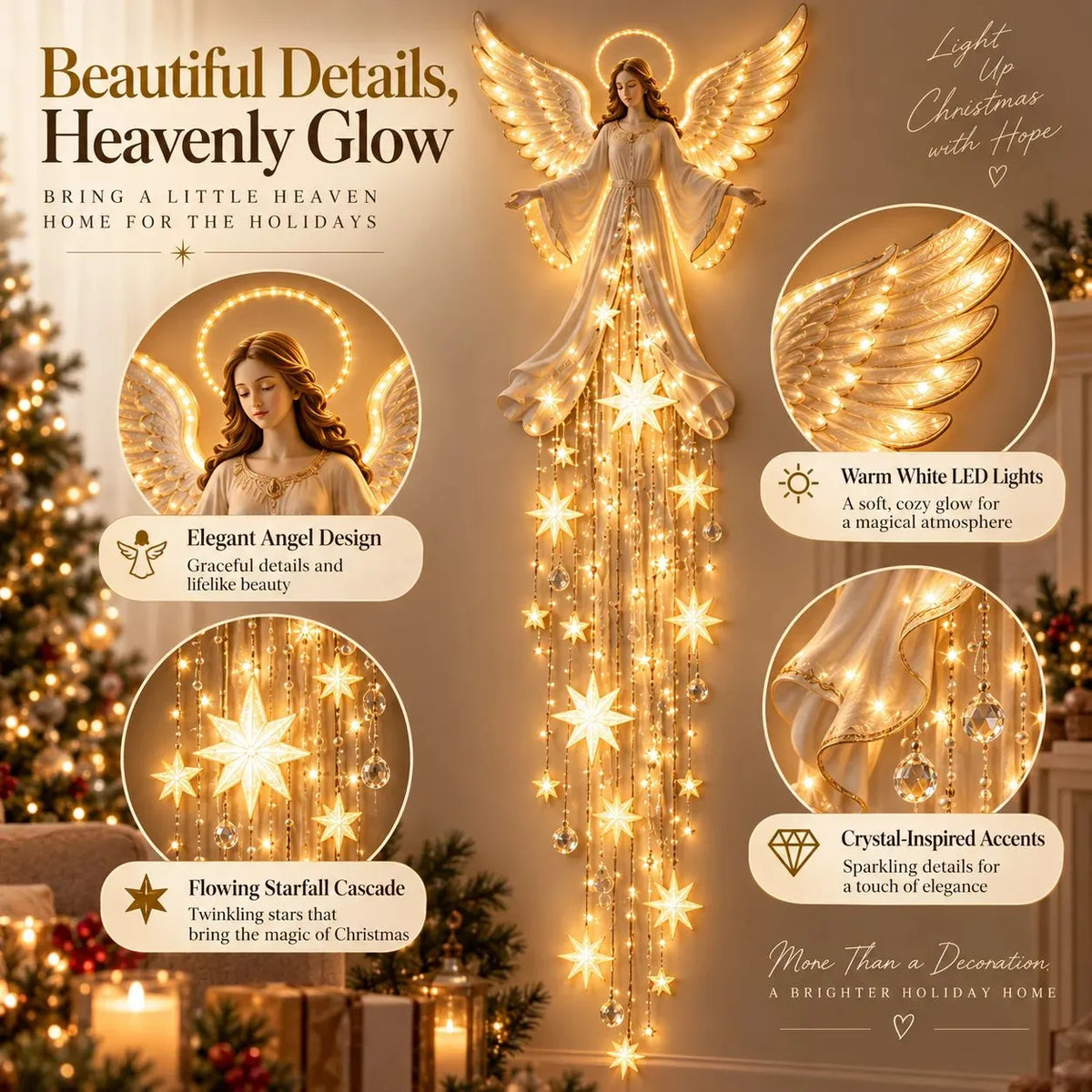 🎁Angel Blessing Starfall Wall Light Christmas Decor