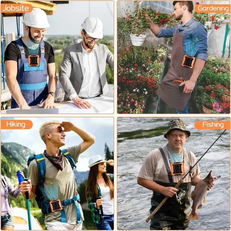 Portable Waist Fan Clip On, Wearable Personal Neck Cooling Fan with [100-Speed] Stepless Airflow