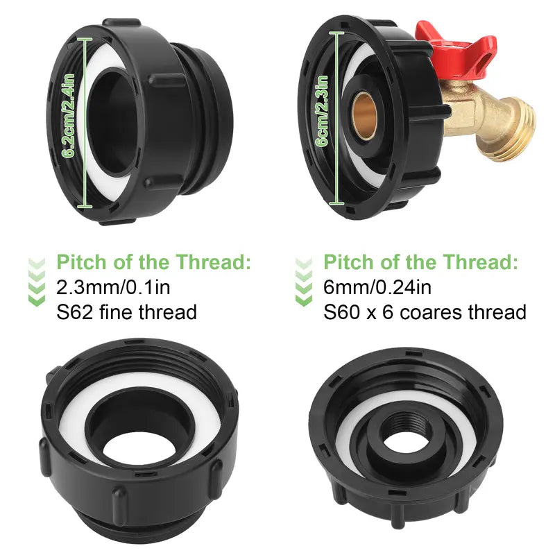 275-330 Gallon IBC Tote Tank Adapter 🌿💧 | Leak-Proof Garden Hose Connector with Shut-Off Valve
