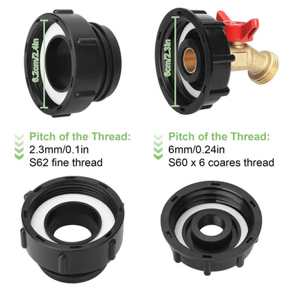 275-330 Gallon IBC Tote Tank Adapter 🌿💧 | Leak-Proof Garden Hose Connector with Shut-Off Valve