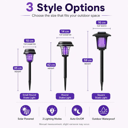 Solar Mosquito Zapper Light – Outdoor Garden Stake Lamp, UV Insect Killer & Solar Pathway Light