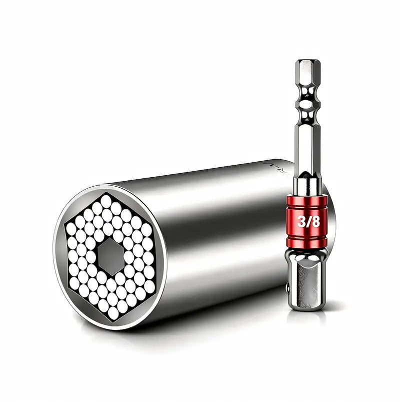 🎁Universal Grip Socket Tool With Power Drill Adapter – 7–19mm