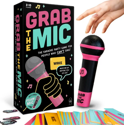 Grab the Mic Karaoke Party Game with Foam Microphone & 125 Word Cards