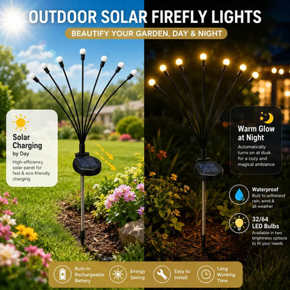 Solar Firefly Swaying Garden Lights – Waterproof Outdoor Landscape Decor