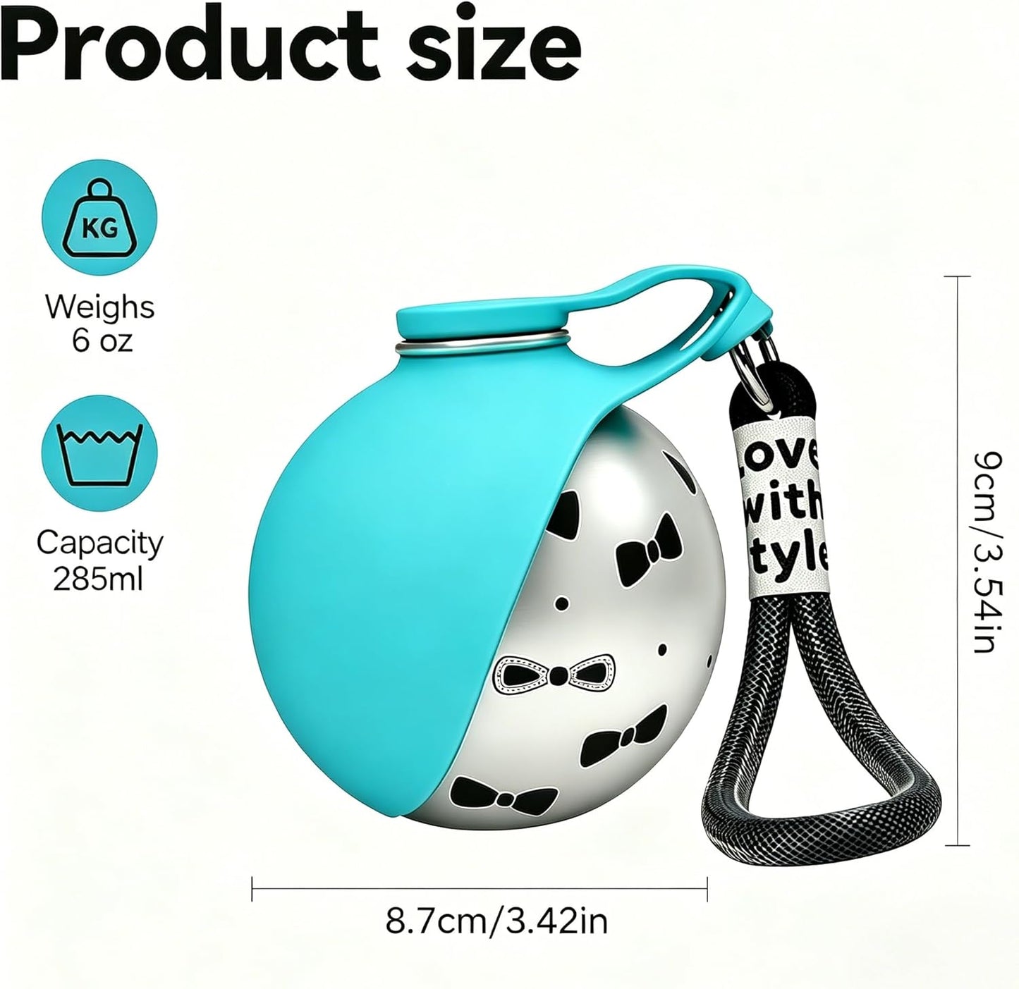 Stainless Steel Dog Water Bottle with Drinking Bowl