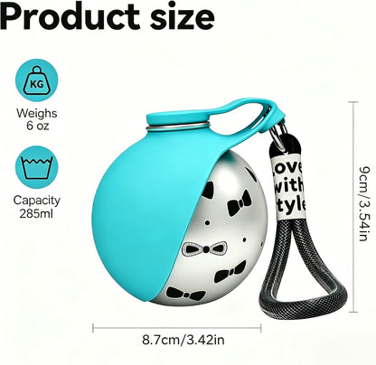 Stainless Steel Dog Water Bottle with Drinking Bowl
