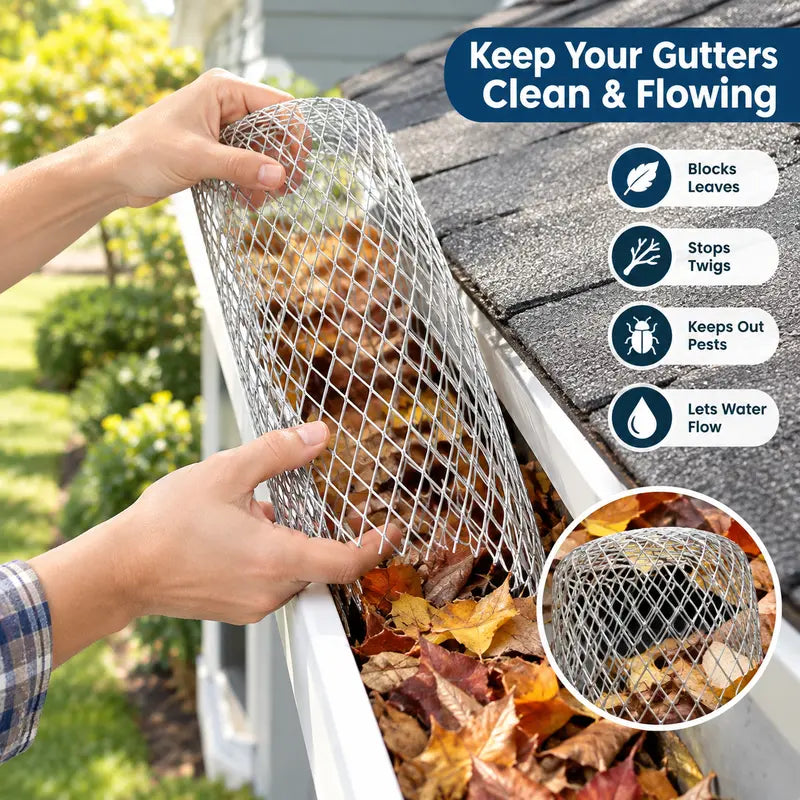 🎁8-Piece Aluminum Alloy Gutter Downspout Guard Filters