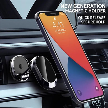 🎁Foldable Magnetic Car Phone Mount – 360° Rotating Dashboard Stand