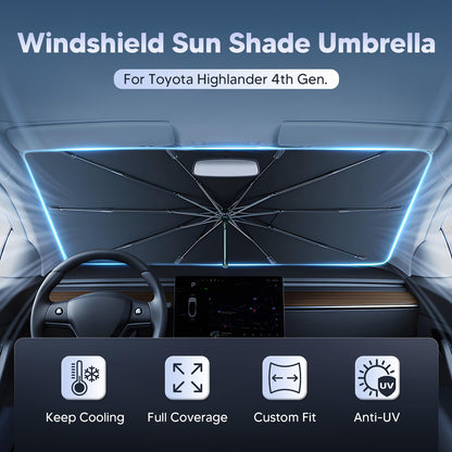 Foldable Windshield Sun Shade Umbrella 55" x 31" ☂️🚗 | Reflective Car Sunshade for Heat Insulation & UV Protection