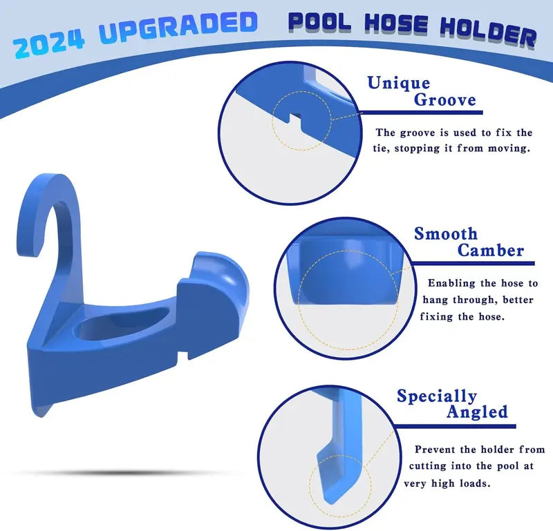 2PCS Swimming Pool Pipe Holders with Cable Ties & Hose Clamps