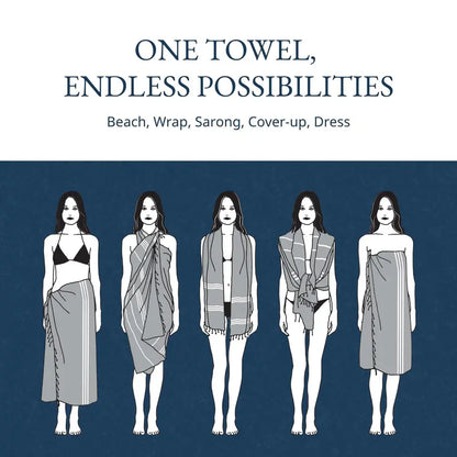 LANE LINEN XL Beach Towel – Lightweight Quick-Dry Sand-Free Hammam Towel for Beach, Pool & Travel 🌞🏖️