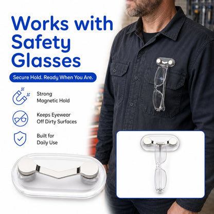 🧲 Magnetic Glasses Holder Clip – Universal Eyewear Hanger