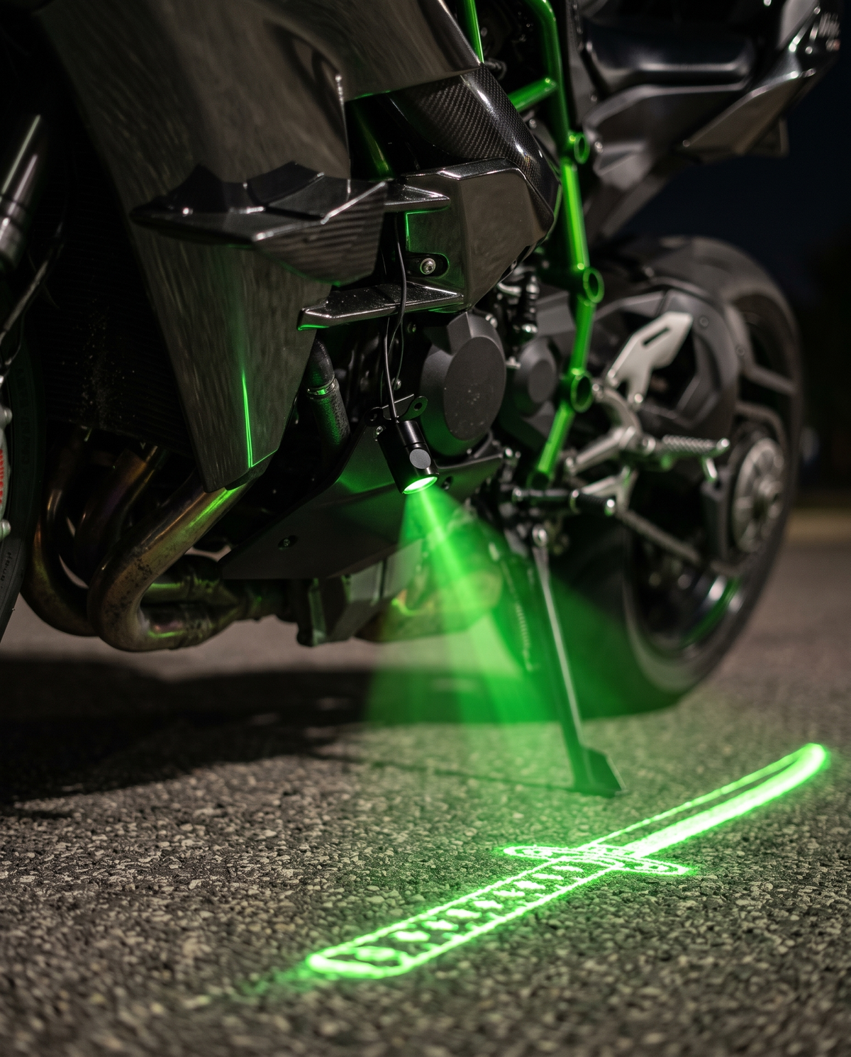 KataGlow projector mounted under the fairing