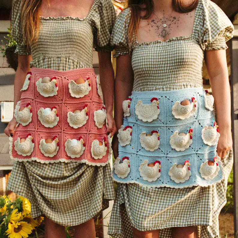 12-Pocket Chicken Egg Gathering Apron Crochet Pattern – Handmade Farmhouse Craft