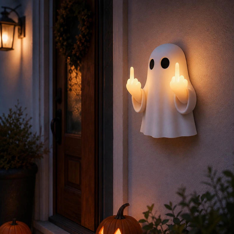Funny Middle Finger Ghost Halloween LED Night Light