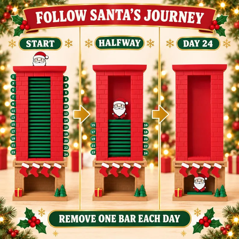 🎁3D Printed Santa Chimney Advent Calendar – A Magical Christmas Countdown